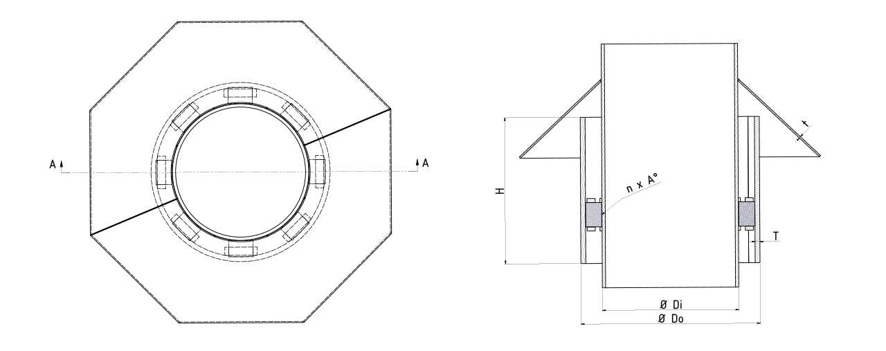 Penetration Clamp VT-FTPC technical drawing